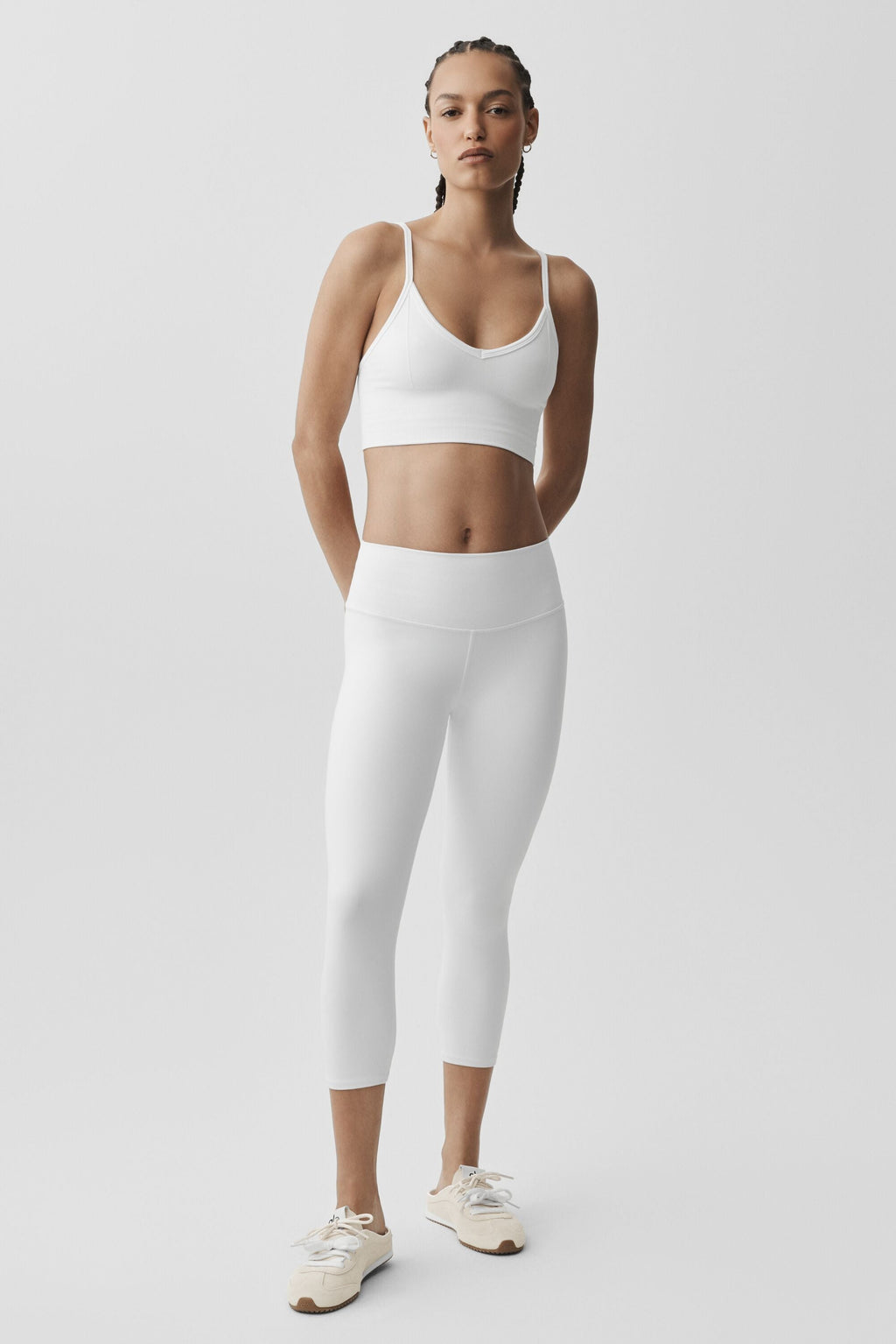 Women's Seamless Modal Ribbed Bralette - Soft Wireless Yoga Bra in White